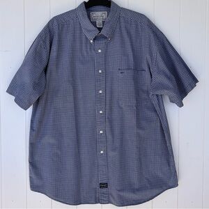 Woods & Gray Men’s Button Down Shirt Short Sleeves  Blue & White‎ Check Size XL